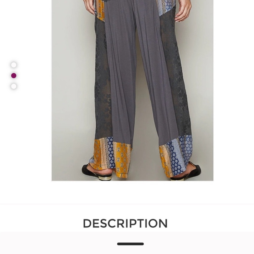POL. Patchwork Wide-Leg Pants - Charcoal and Yellow rare find